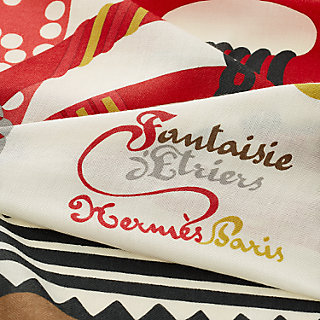 Fantaisie d'Etriers shawl 140 - Red | Hermès Canada